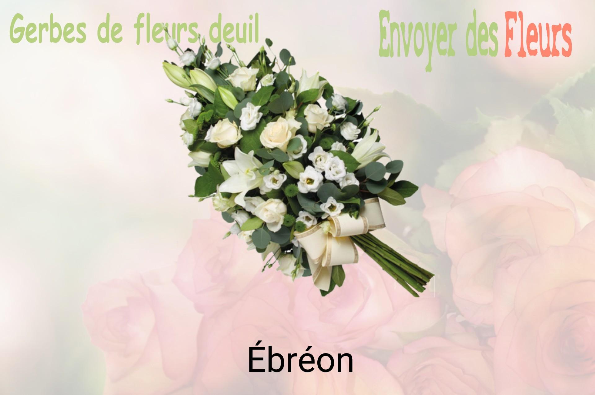 Gerbe de fleurs de deuil livrée à Ébréon